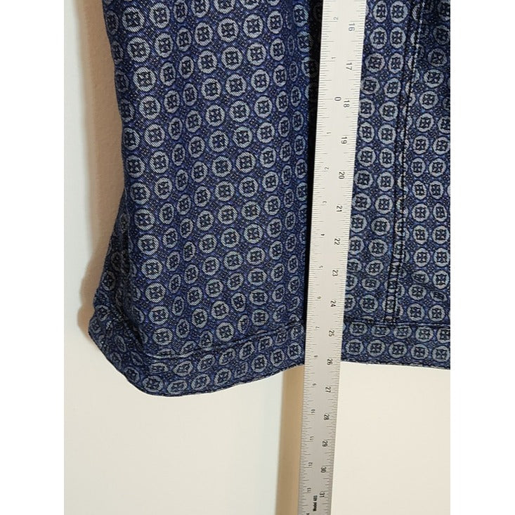 CJ Banks Blue Printed Button Down Denim Vest Size 2X