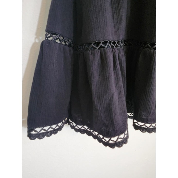 Torrid Black Full Mini Skater Skirt with Crochet Trim Size 1X