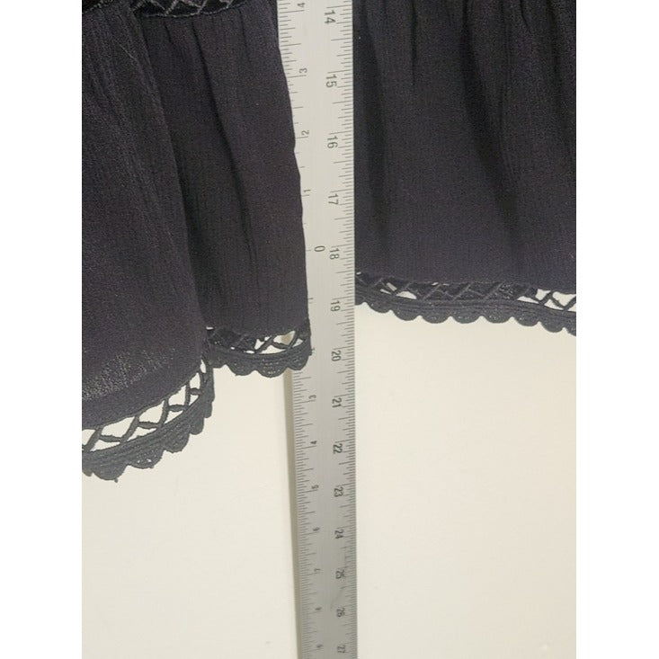 Torrid Black Full Mini Skater Skirt with Crochet Trim Size 1X