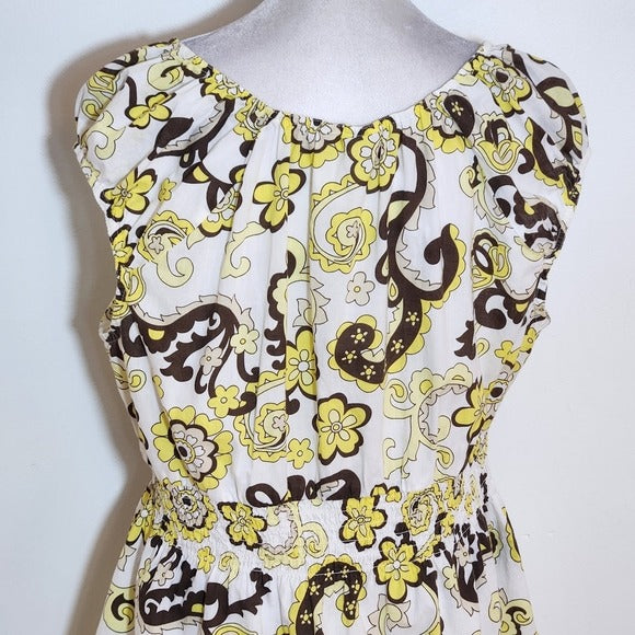 Cato Brown and Yellow Paisley Floral Y2K Boho Top Size 18/20W