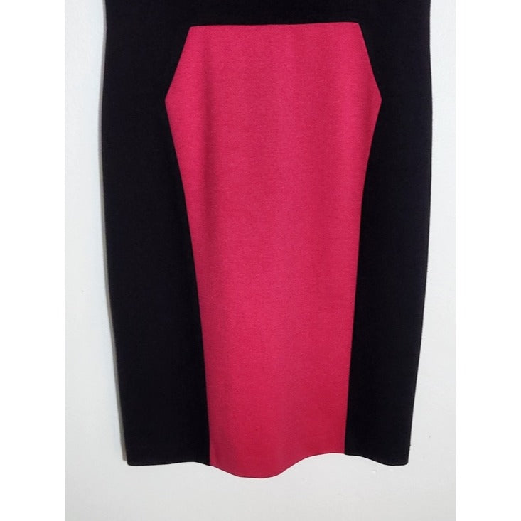 Calvin Klein Pink and Black Colorblock Sheath Dress Size 4