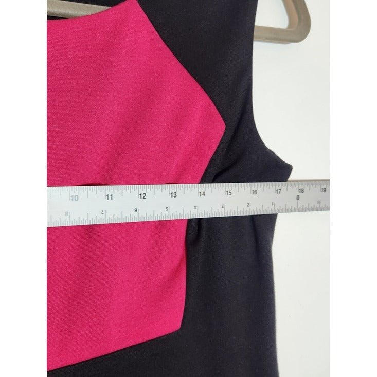 Calvin Klein Pink and Black Colorblock Sheath Dress Size 4
