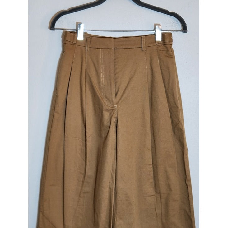 Abercrombie & Fitch Khaki Wide Leg Pleated Pants Size 24 Short