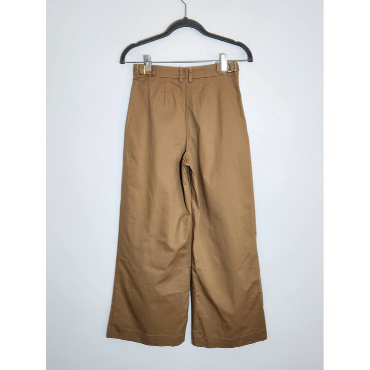 Abercrombie & Fitch Khaki Wide Leg Pleated Pants Size 24 Short