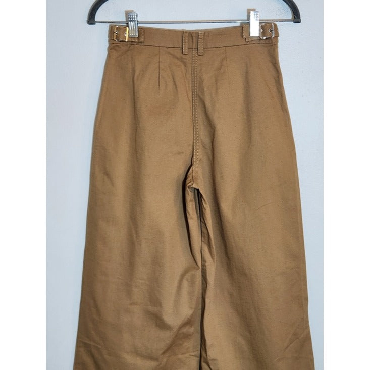Abercrombie & Fitch Khaki Wide Leg Pleated Pants Size 24 Short