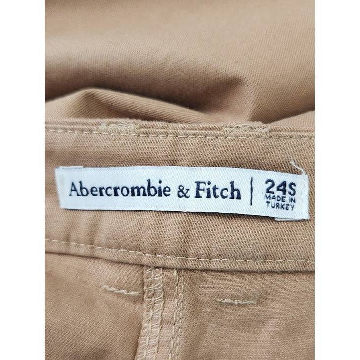 Abercrombie & Fitch Khaki Wide Leg Pleated Pants Size 24 Short