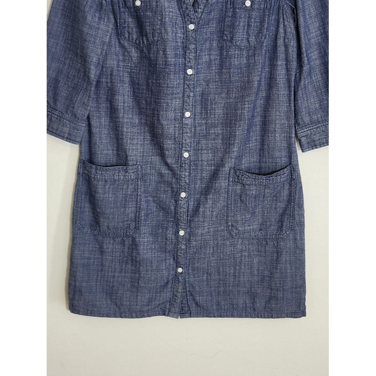 Old Navy Chambray Denim Mini Shirt Dress Size Medium