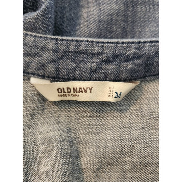 Old Navy Chambray Denim Mini Shirt Dress Size Medium