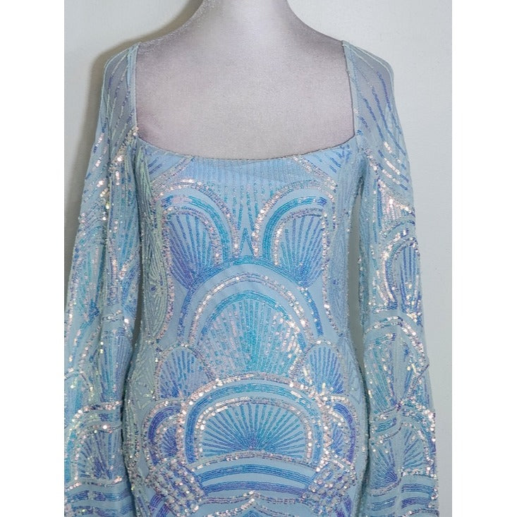 Velvi Light Blue Sequin Cocktail Dress Size Small Homecoming Dress