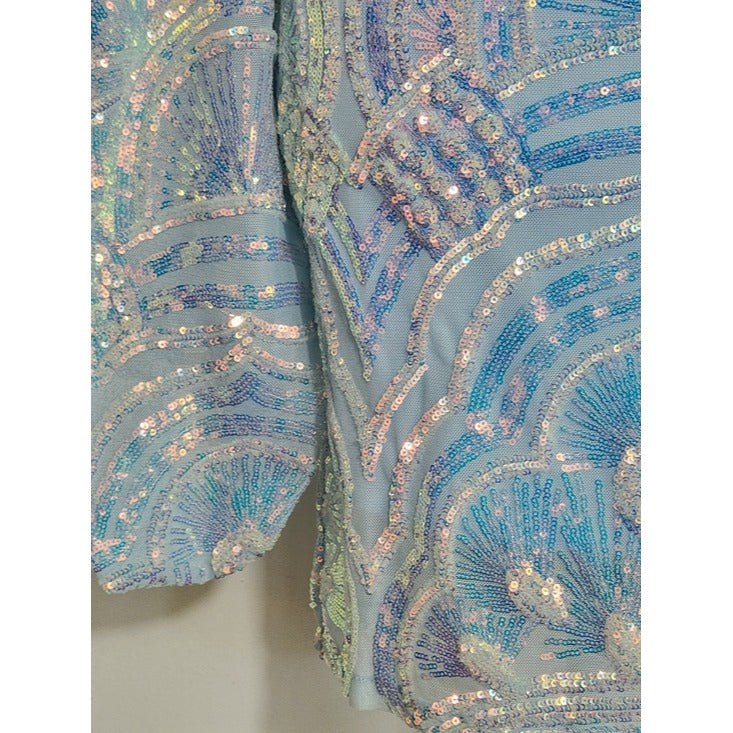 Velvi Light Blue Sequin Cocktail Dress Size Small Homecoming Dress