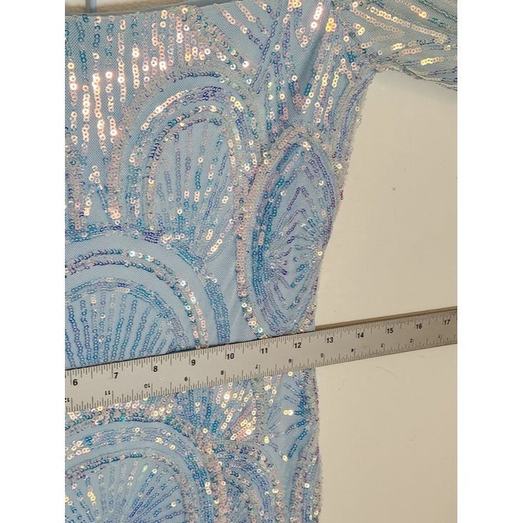 Velvi Light Blue Sequin Cocktail Dress Size Small Homecoming Dress