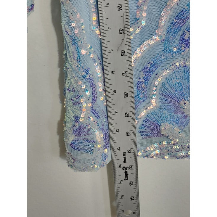 Velvi Light Blue Sequin Cocktail Dress Size Small Homecoming Dress