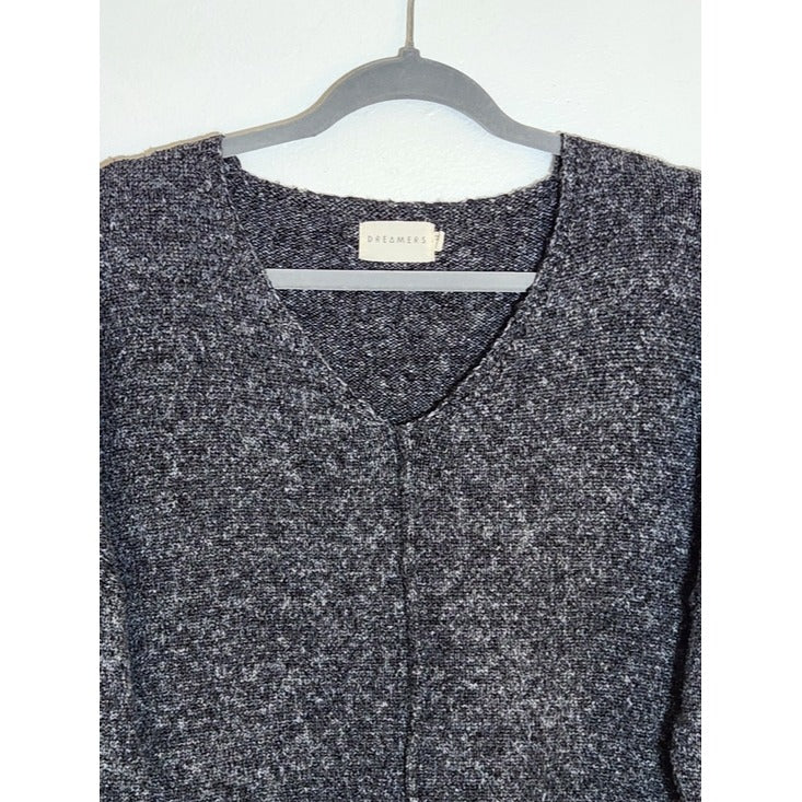 Dreamers Charcoal Gray Fuzzy Knit Sweater Size XS