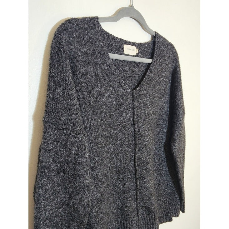 Dreamers Charcoal Gray Fuzzy Knit Sweater Size XS