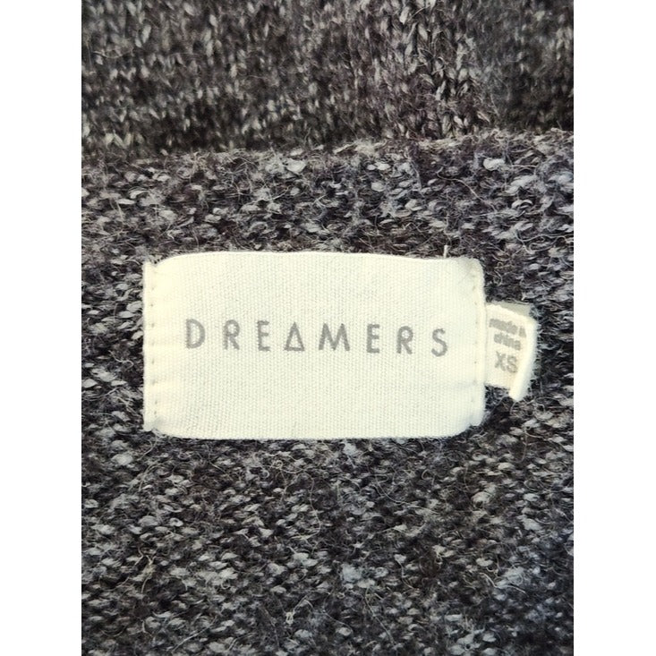 Dreamers Charcoal Gray Fuzzy Knit Sweater Size XS