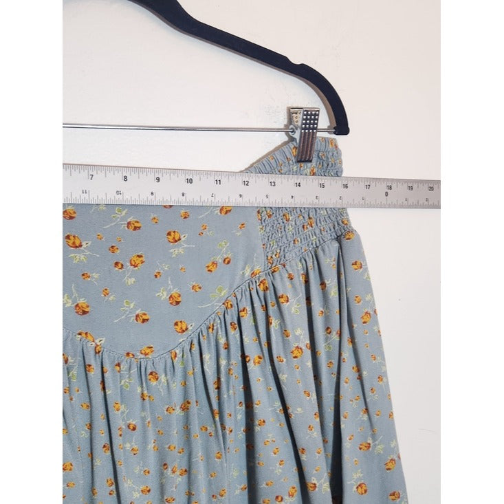 Urban Outfitters Light Blue Floral Print Mini Skirt Skort Size Large