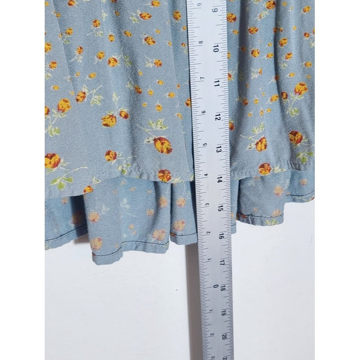 Urban Outfitters Light Blue Floral Print Mini Skirt Skort Size Large