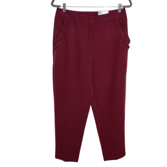 NY Collection Wine Nouvelle Ankle Pants Size 10 NWT