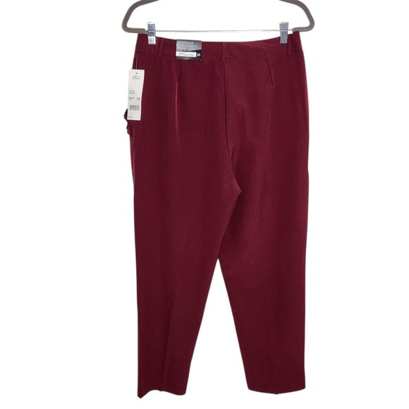 NY Collection Wine Nouvelle Ankle Pants Size 10 NWT