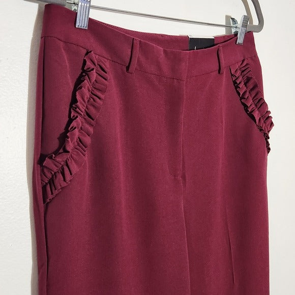 NY Collection Wine Nouvelle Ankle Pants Size 10 NWT