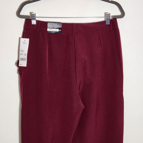 NY Collection Wine Nouvelle Ankle Pants Size 10 NWT