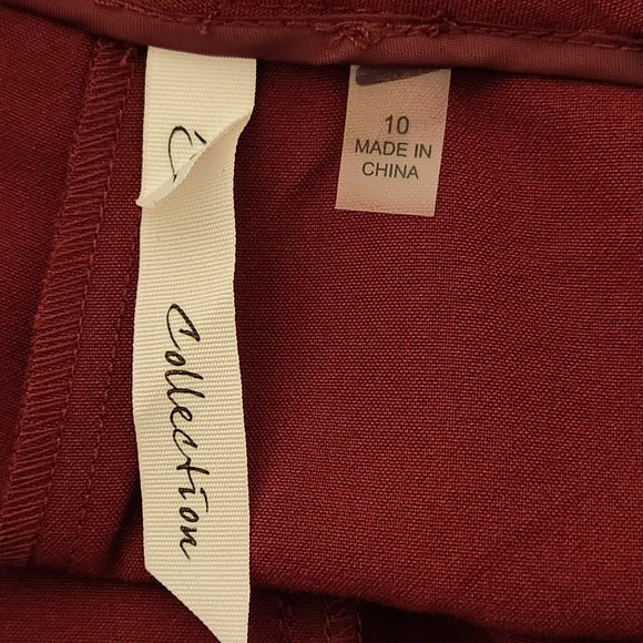 NY Collection Wine Nouvelle Ankle Pants Size 10 NWT