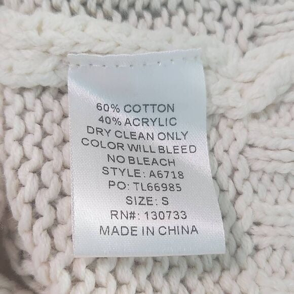 Umgee Cream and Gray Distressed Oversized Leopard Print Sweater Size Small New