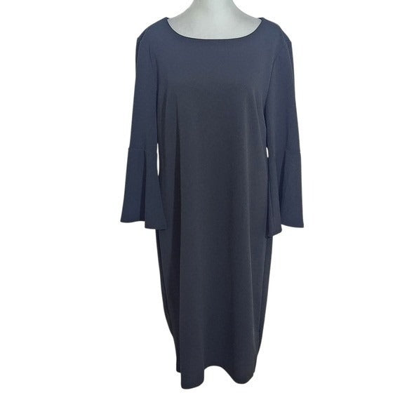 Liz Claiborne Black Dress with Bell Sleeves Size 12 Classic Black Dress