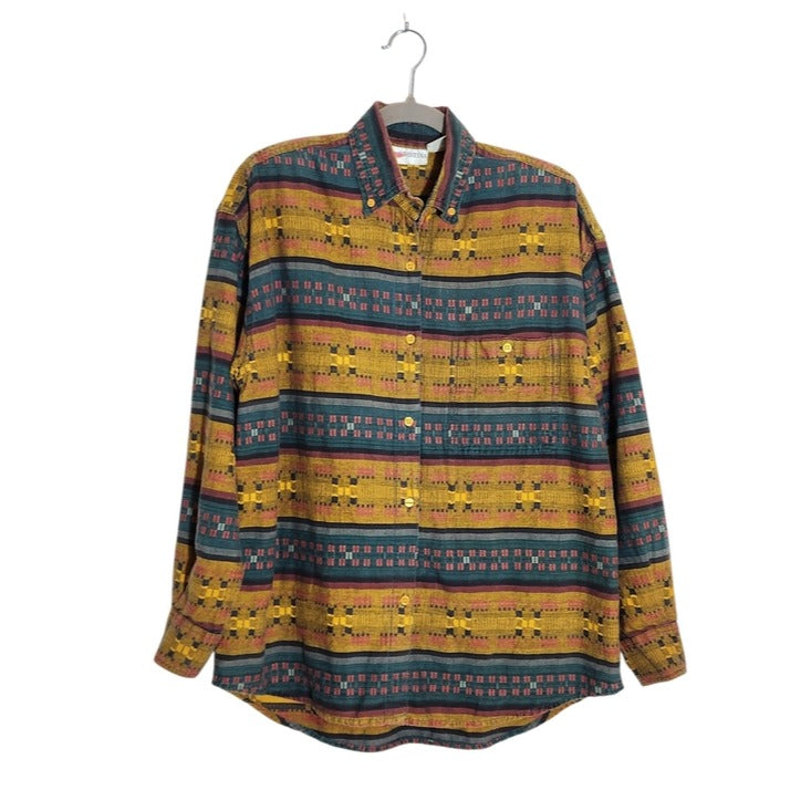 Cristina Vintage Western Embroidered Button-Down Shirt Size Large