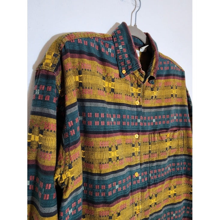 Cristina Vintage Western Embroidered Button-Down Shirt Size Large