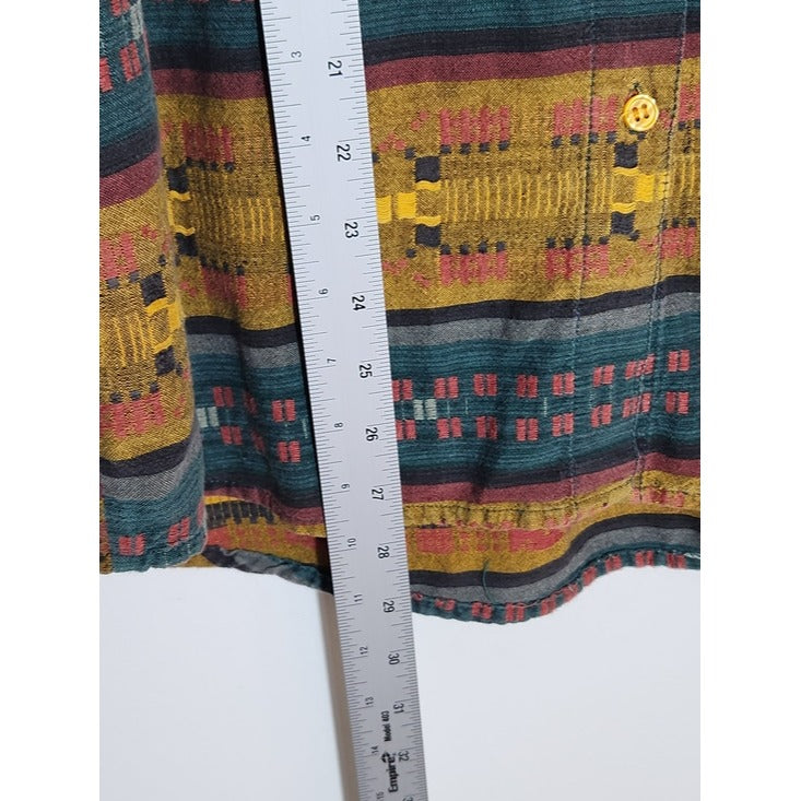 Cristina Vintage Western Embroidered Button-Down Shirt Size Large