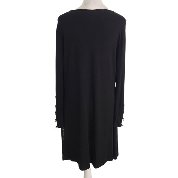 Cable & Gauge Black Cutout Long Sleeve Knit Mini Dress Size Medium NWT