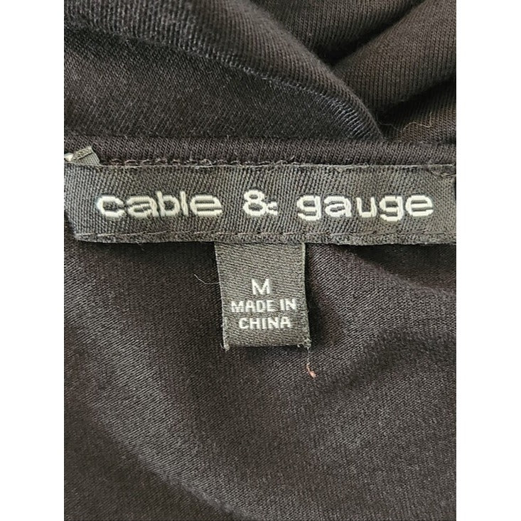 Cable & Gauge Black Cutout Long Sleeve Knit Mini Dress Size Medium NWT