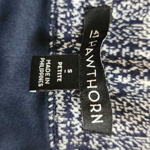 41 Hawthorn Navy and White Pencil Skirt Size Small Petite Navy Straight Skirt