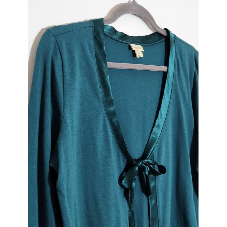 Linden Hill Teal Tie Front Cardigan Size XL NWT