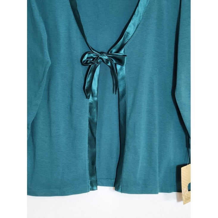 Linden Hill Teal Tie Front Cardigan Size XL NWT