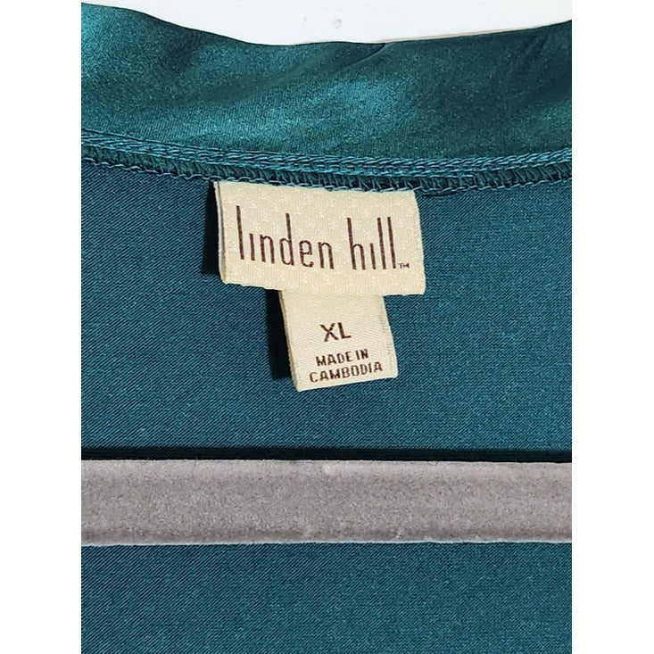 Linden Hill Teal Tie Front Cardigan Size XL NWT