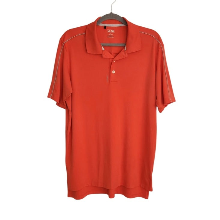 Adidas Orange Performance Golf Polo Reflective Details Size Large