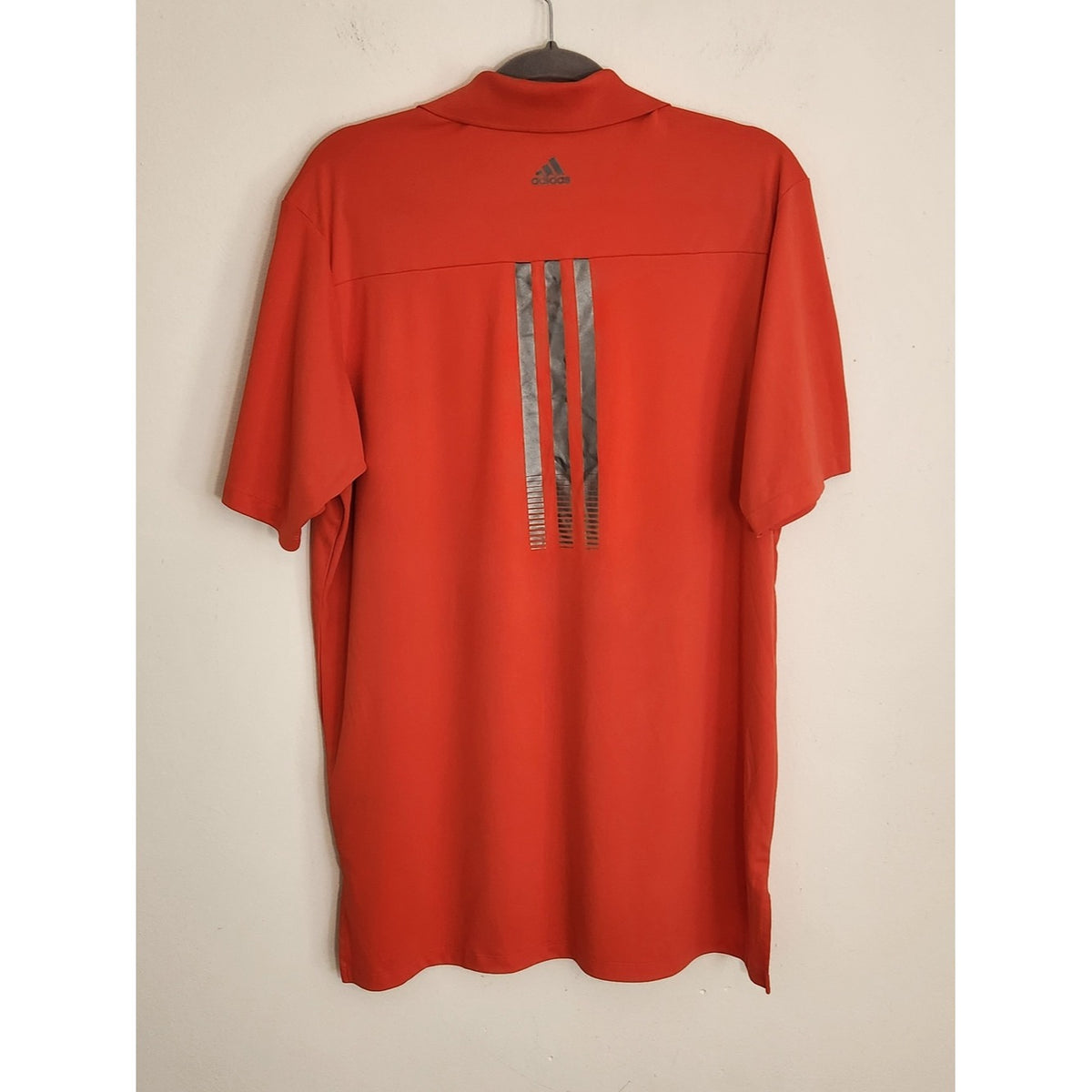 Adidas Orange Performance Golf Polo Reflective Details Size Large
