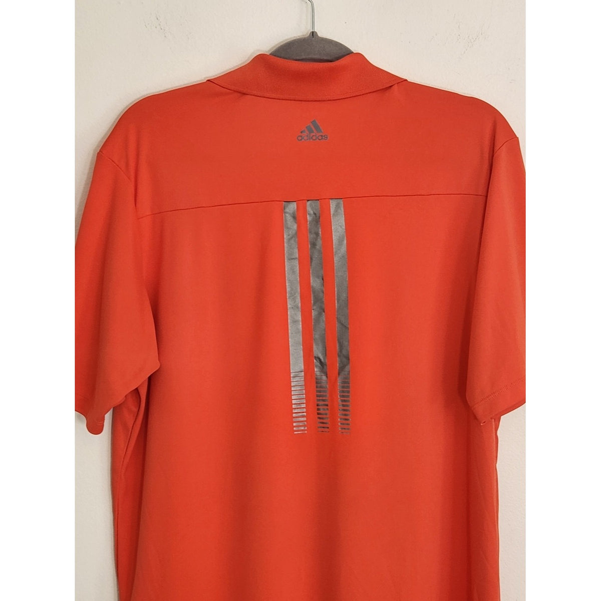Adidas Orange Performance Golf Polo Reflective Details Size Large