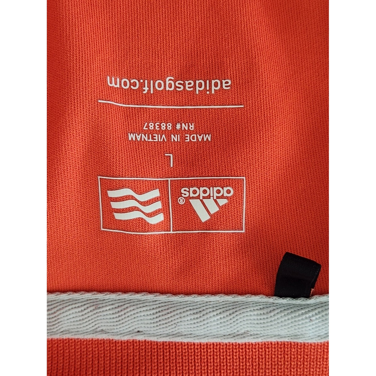 Adidas Orange Performance Golf Polo Reflective Details Size Large