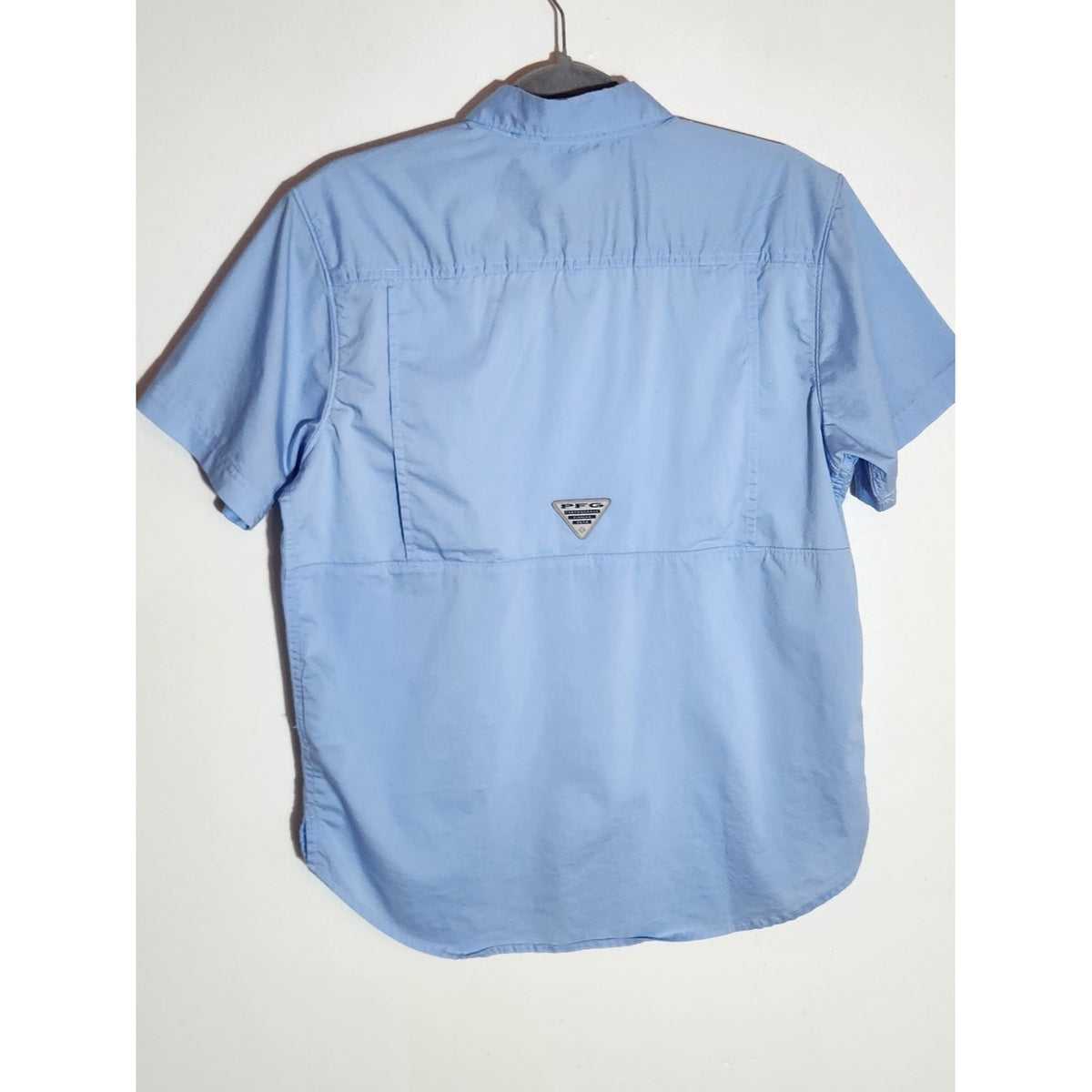 Columbia PFG Light Blue Short Sleeve Button Down Shirt Size Small
