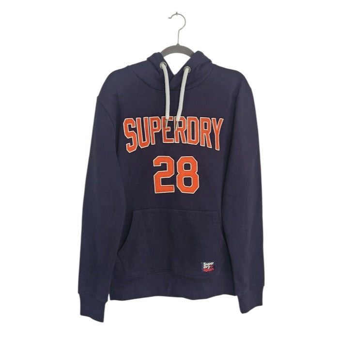 Superdry Navy and Orange Pullover Sweatshirt Hoodie Size Large NWT