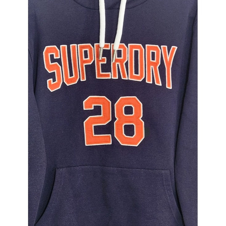 Superdry Navy and Orange Pullover Sweatshirt Hoodie Size Large NWT