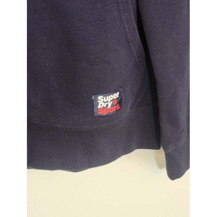 Superdry Navy and Orange Pullover Sweatshirt Hoodie Size Large NWT
