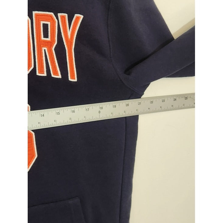 Superdry Navy and Orange Pullover Sweatshirt Hoodie Size Large NWT