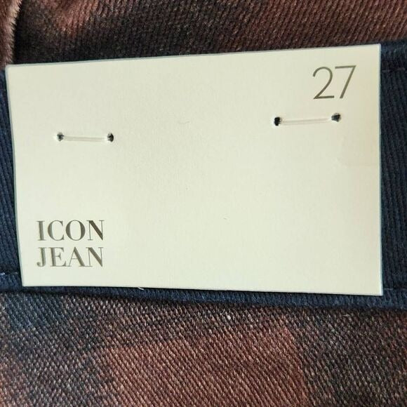 WeWoreWhat Women's Navy and Brown Plaid Jeans Size 27, New