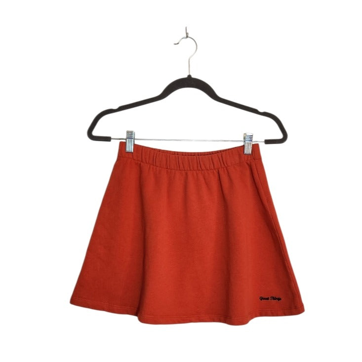 Bershka Good Things Orange Mini Skater Skirt Size Small NWT