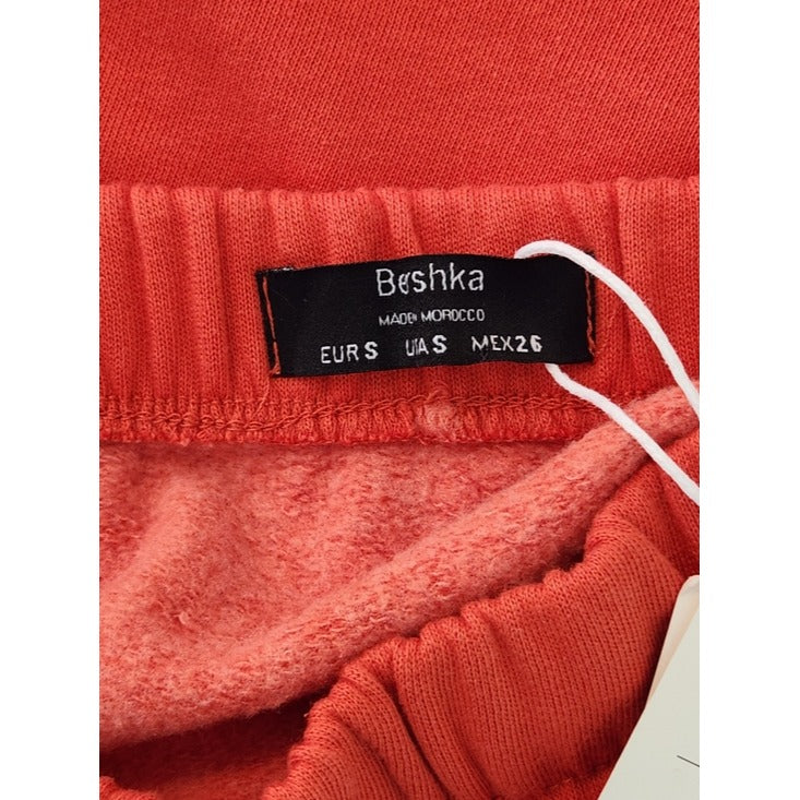 Bershka Good Things Orange Mini Skater Skirt Size Small NWT