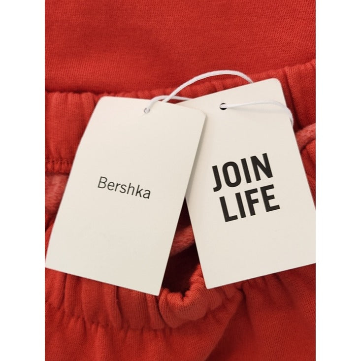 Bershka Good Things Orange Mini Skater Skirt Size Small NWT